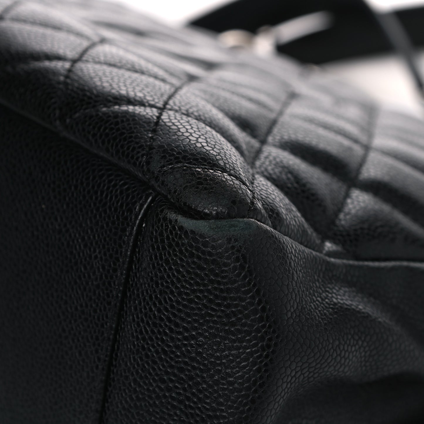 Caviar Quilted Grand Shopping Tote GST Black