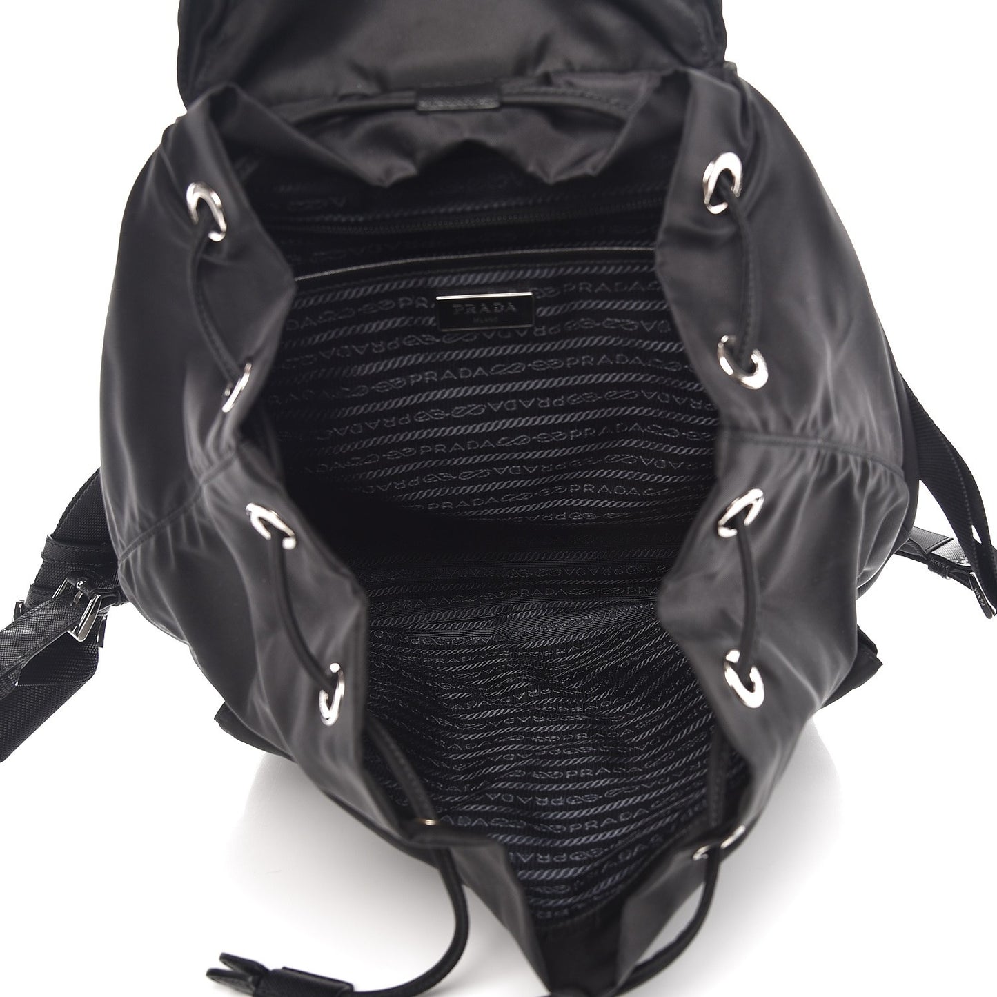 Tessuto Nylon Saffiano Vela Backpack Black