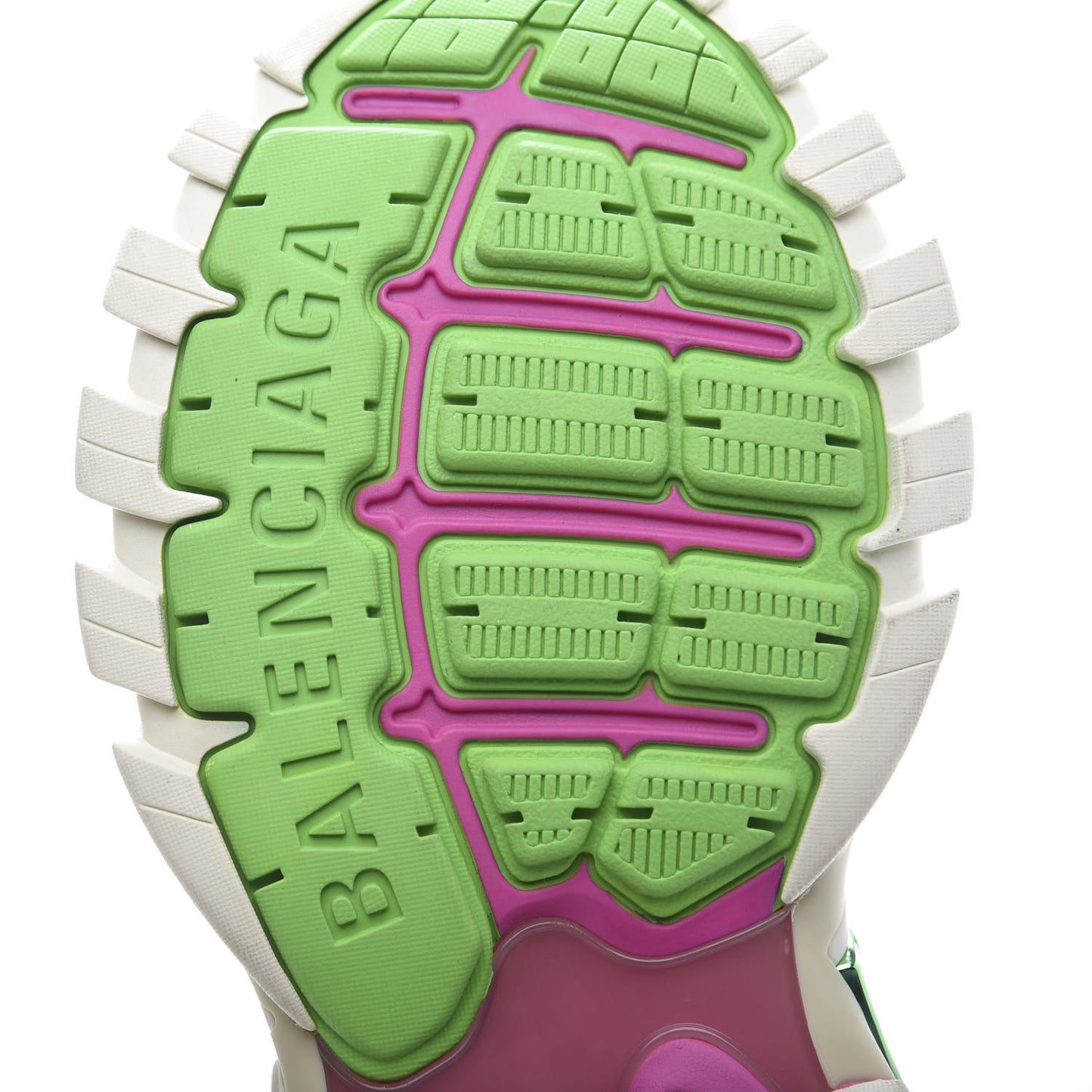 Rubber Mesh Bi-Color Mens Track.2 Open Sneakers 39 White Green Pink