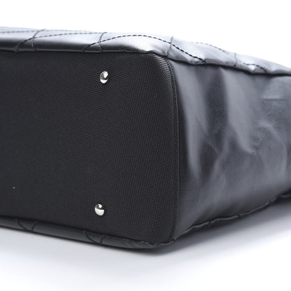 Chanel Coated Canvas Quilted Large Paris Biarritz Tote Black 10 of 10