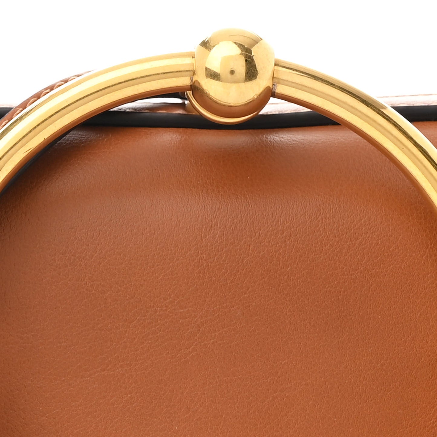 Calfskin Small Nile Bracelet Minaudiere Bag Caramel