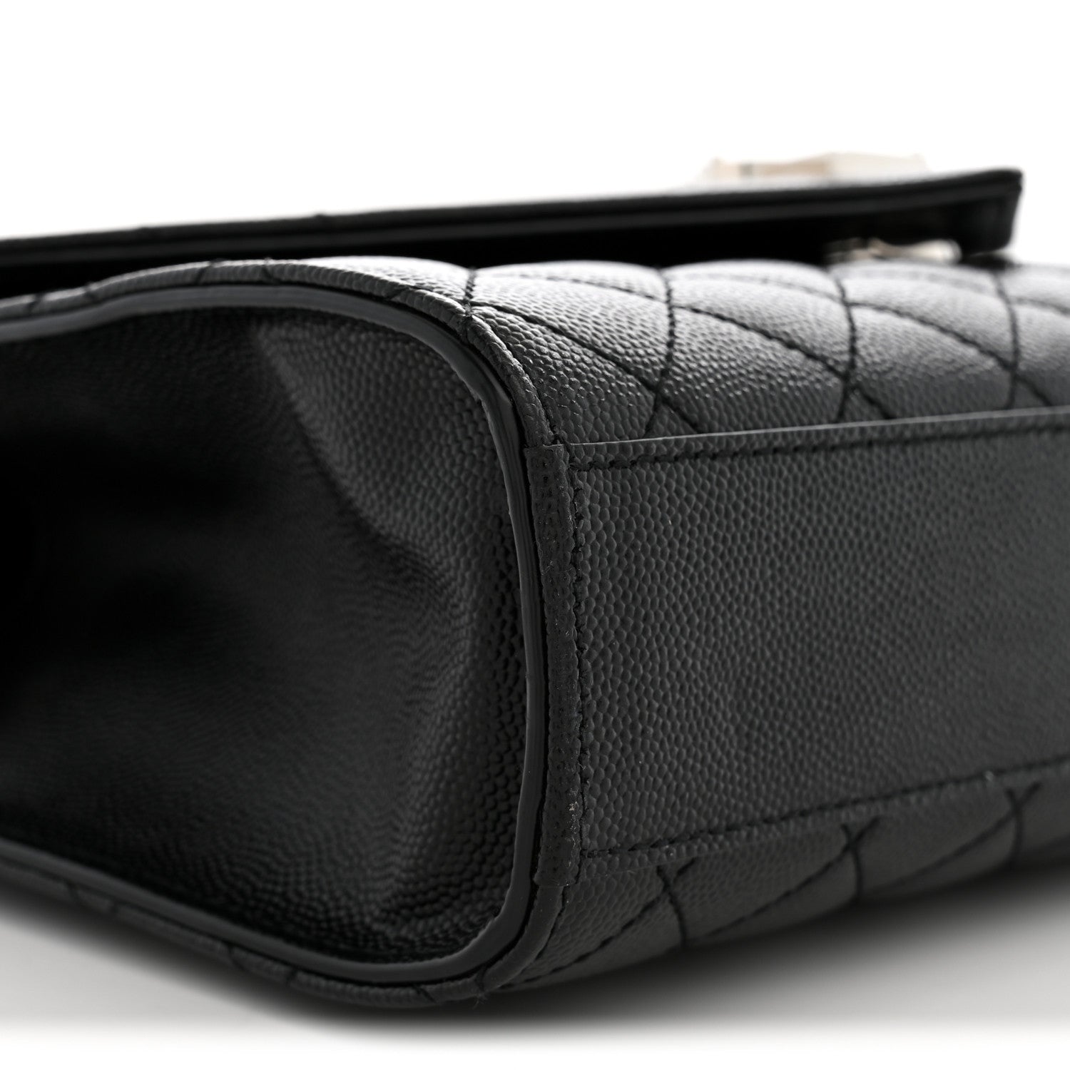 Saint Laurent Grain De Poudre Textured Mixed Matelasse Triquilt Small Monogram Satchel Black 9 of 11