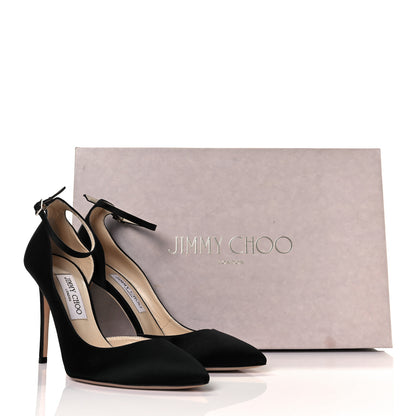 Jimmy Choo Satin Rosa 100 Pumps 39.5 Black 18 of 18