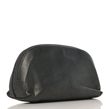 Chanel Metallic Caviar Timeless CC Cosmetic Pouch Dark Grey 3 of 9