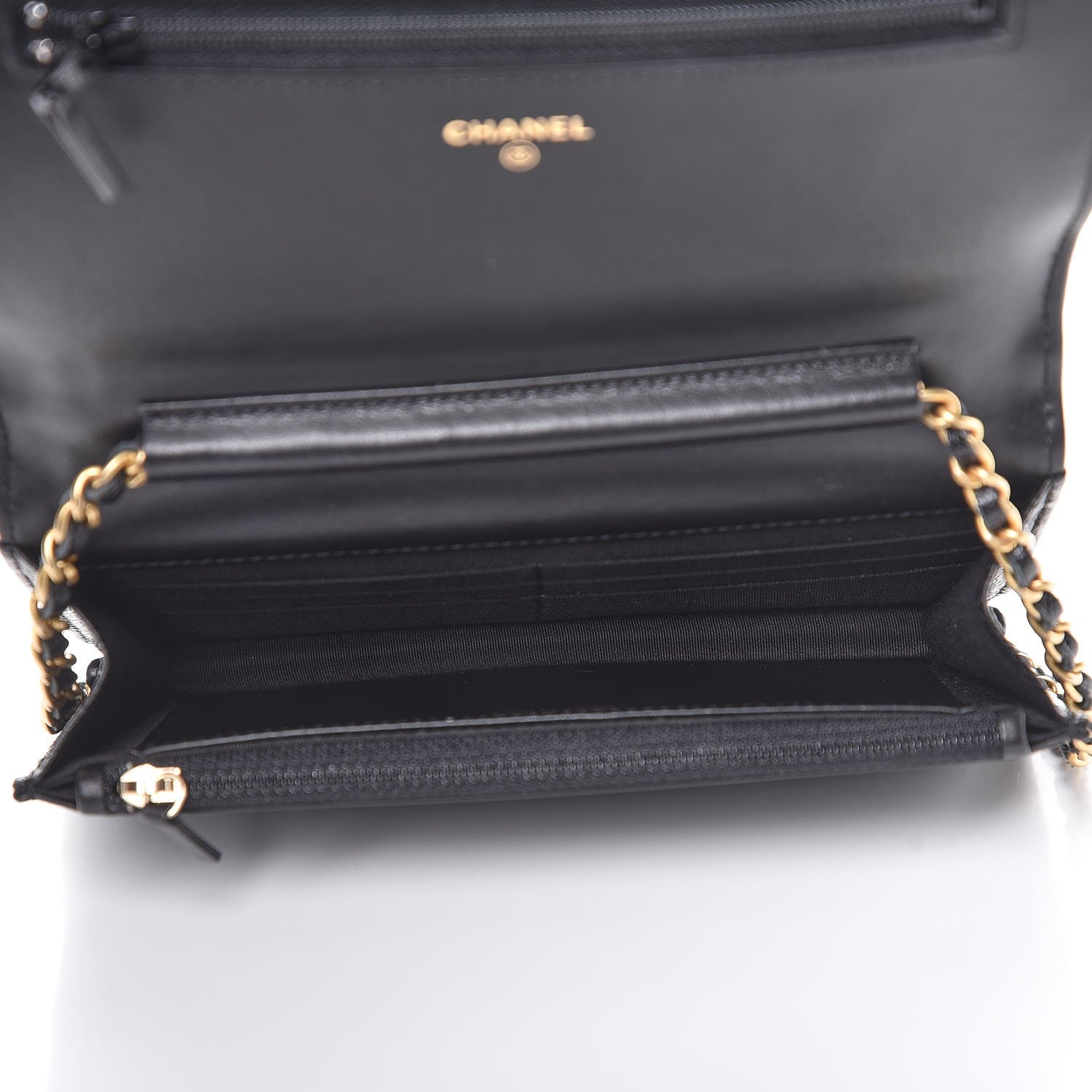 Chanel Caviar Chevron Quilted Boy Wallet On Chain WOC Black 5 of 9