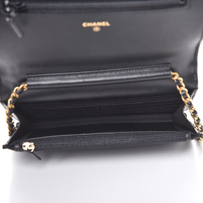 Chanel Caviar Chevron Quilted Boy Wallet On Chain WOC Black 5 of 9