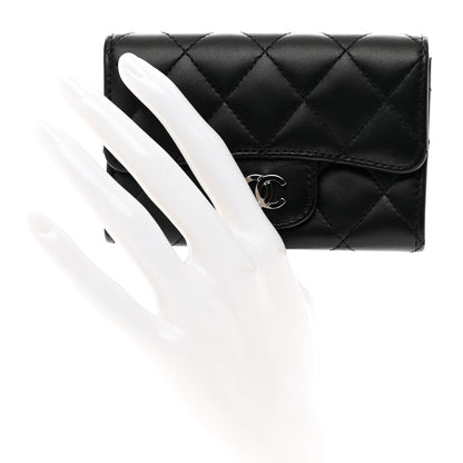 Chanel Lambskin Quilted Flap Card Holder Black 2 of 8