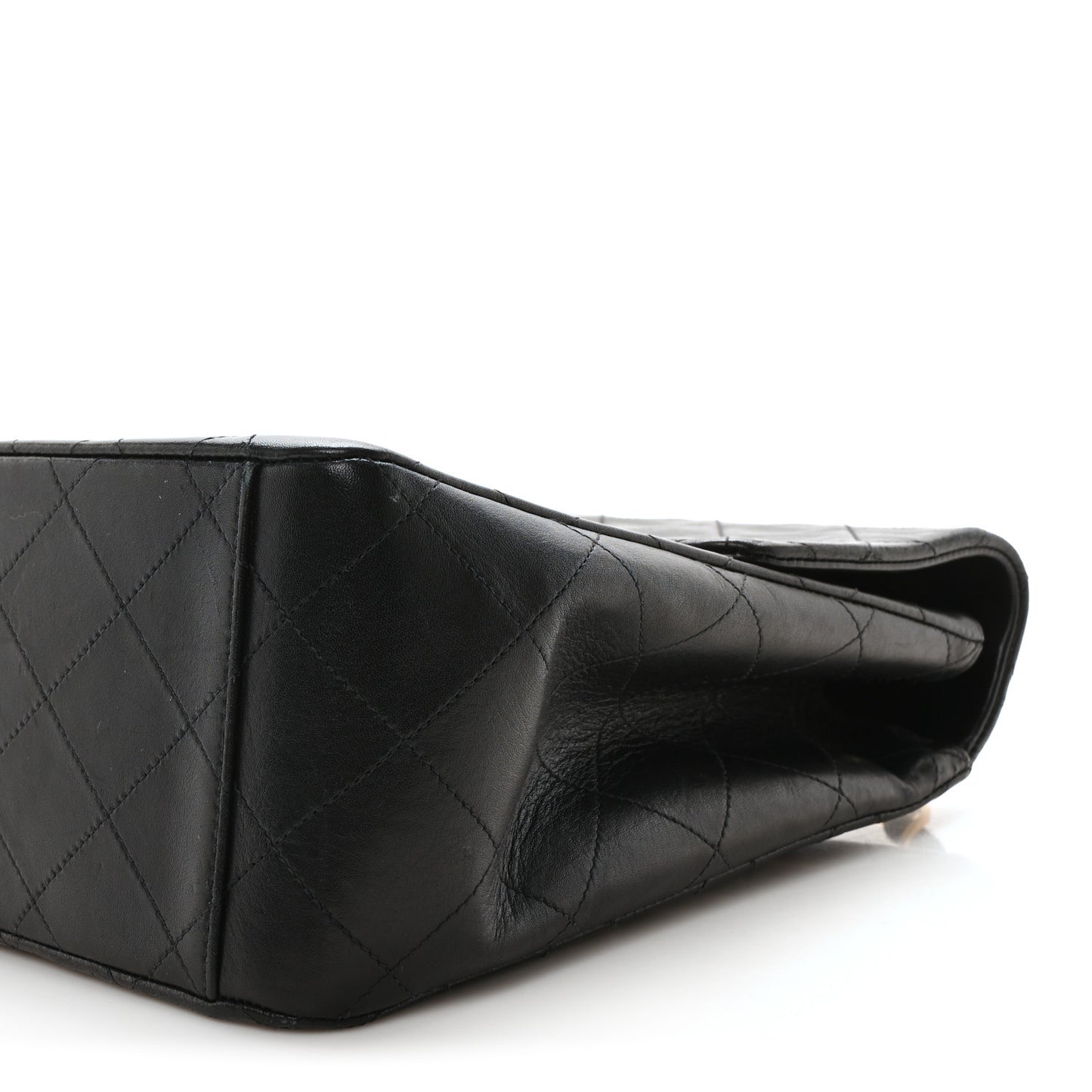 Lambskin Quilted XL Jumbo Single Flap Black