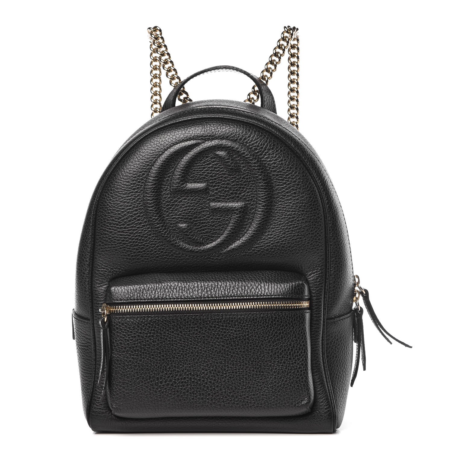 Gucci Pebbled Calfskin Soho Chain Backpack Black 1 of 10