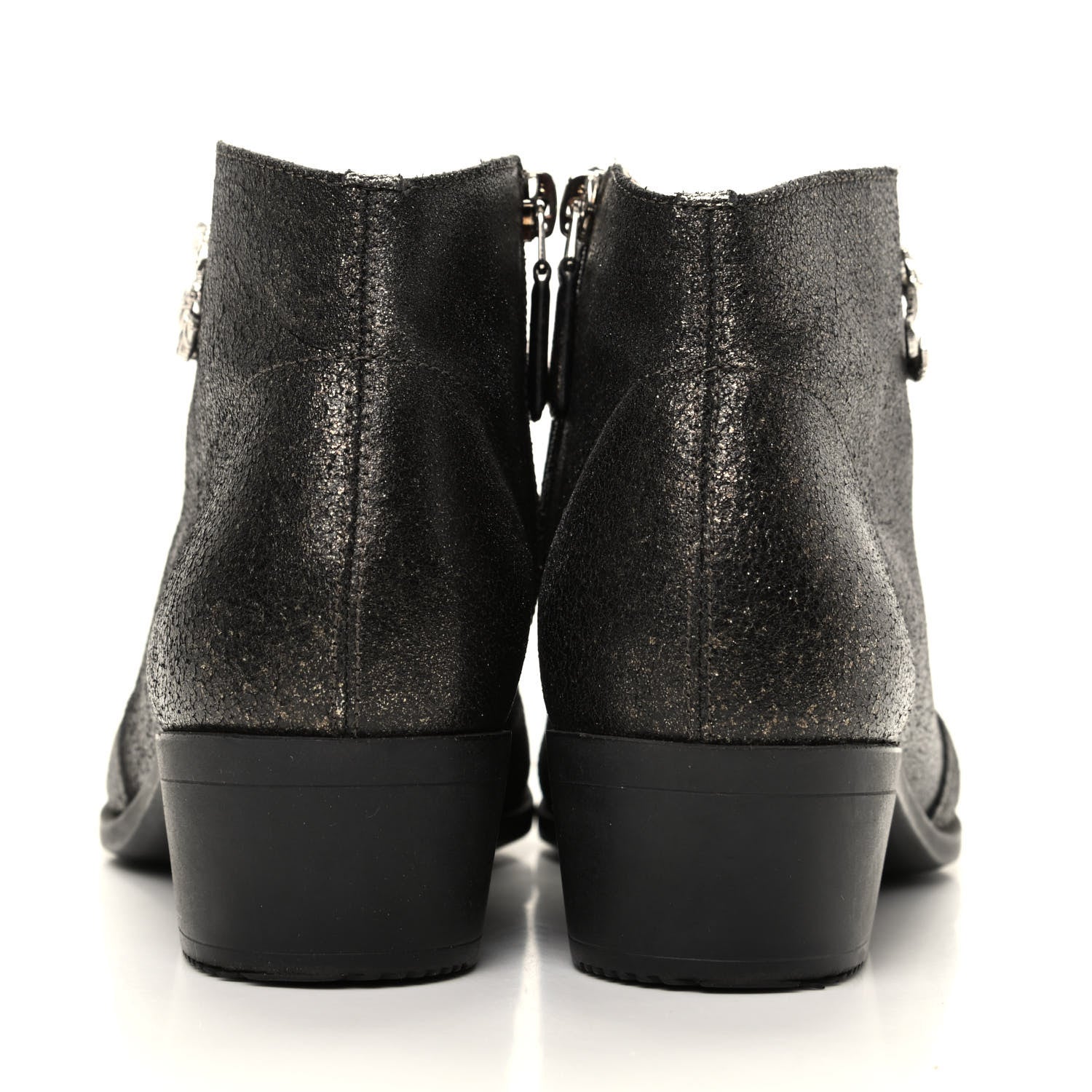 Chanel Metallic Fantasy Calfskin Ankle Boots 37.5 Dark Gold 6 of 9