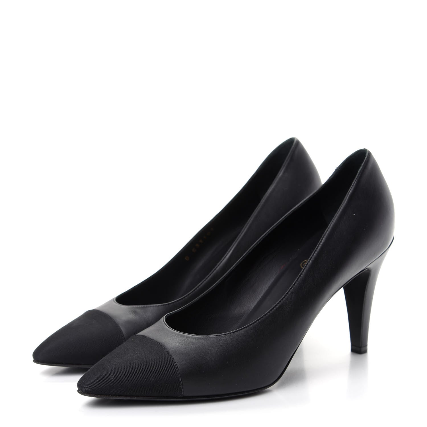 Chanel Lambskin Grosgrain Cap Toe Pumps 40.5 Black 3 of 10