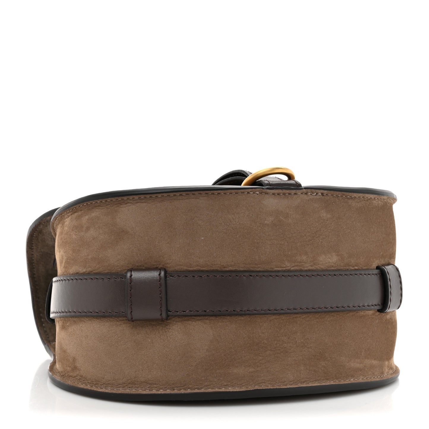 Suede Calfskin Small Marcie Saddle Bag Flannel Grey