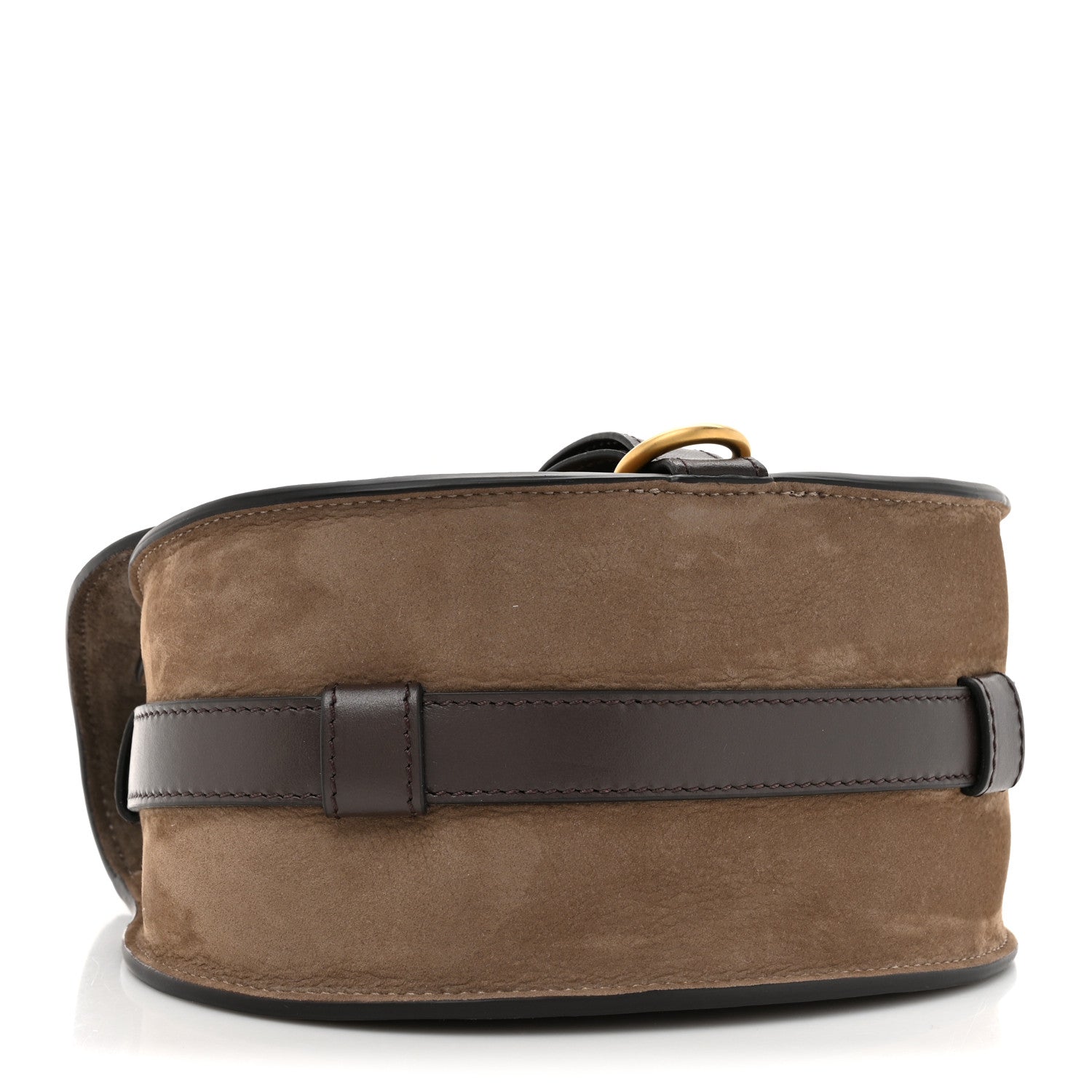 Chloe Suede Calfskin Small Marcie Saddle Bag Flannel Grey 4 of 9