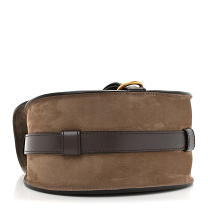 Chloe Suede Calfskin Small Marcie Saddle Bag Flannel Grey 4 of 9