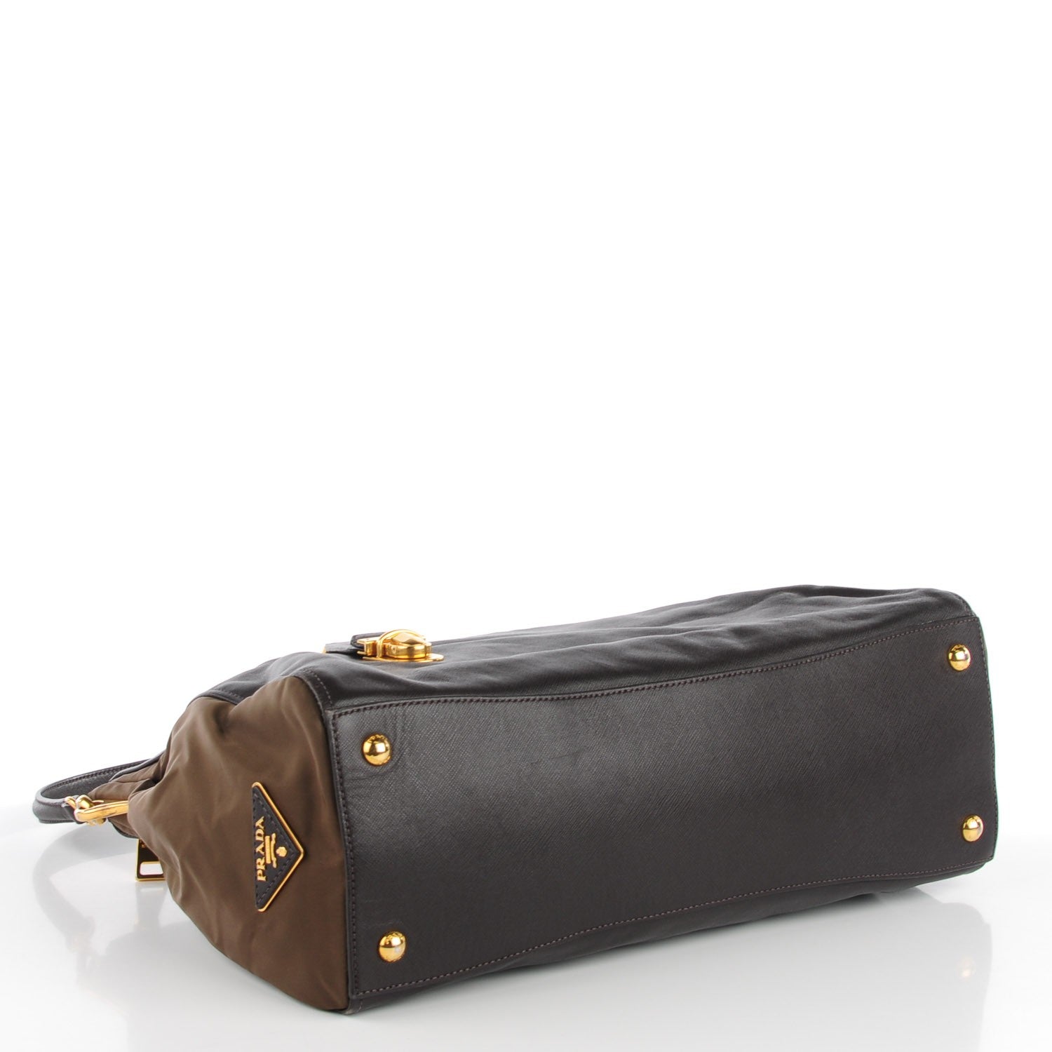 Prada Saffiano Tessuto Nylon Satchel Ebano 6 of 11