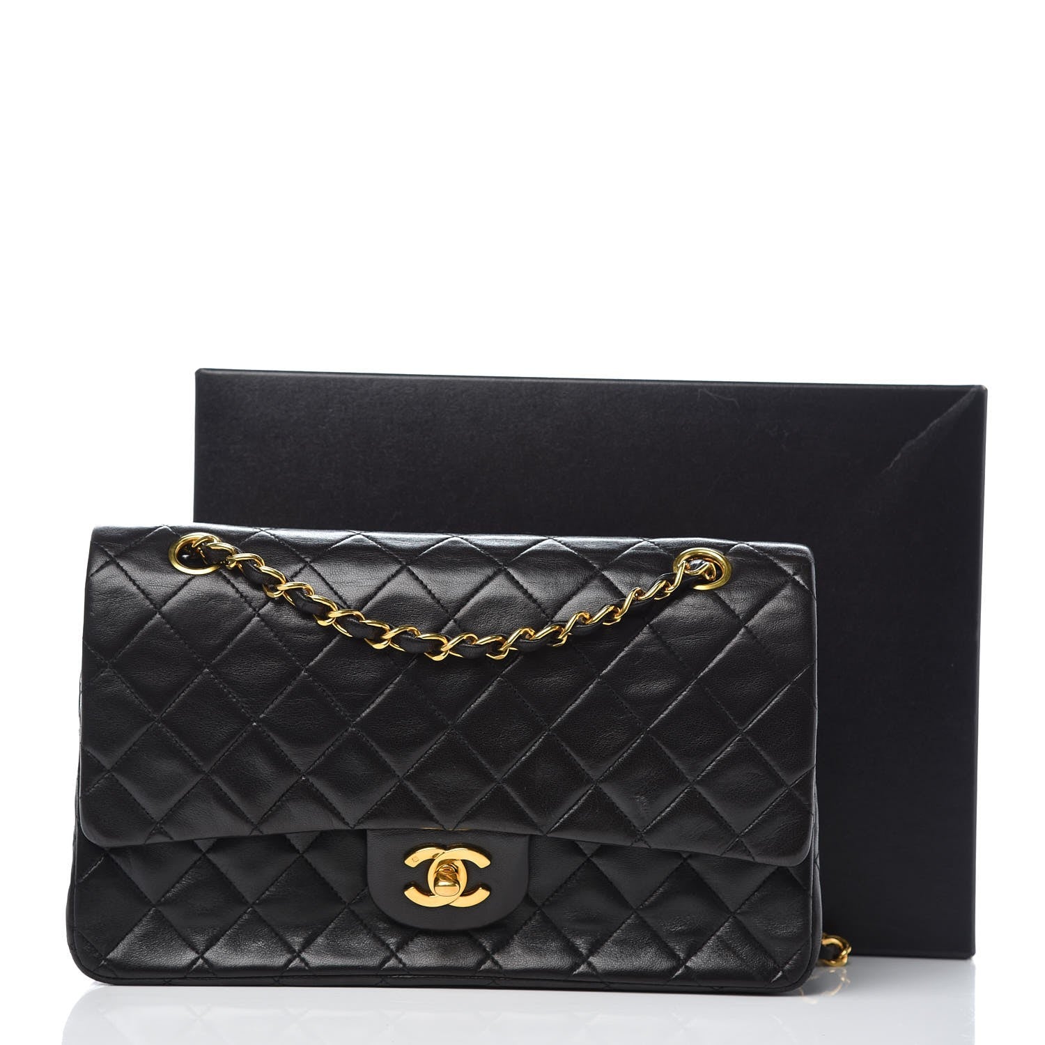 Chanel Lambskin Quilted Medium Double Flap Black 7 of 7