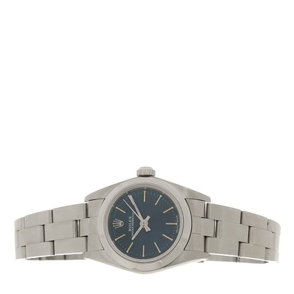 Rolex Stainless Steel 24mm Oyster Perpetual Watch Blue 76080 2 of 5