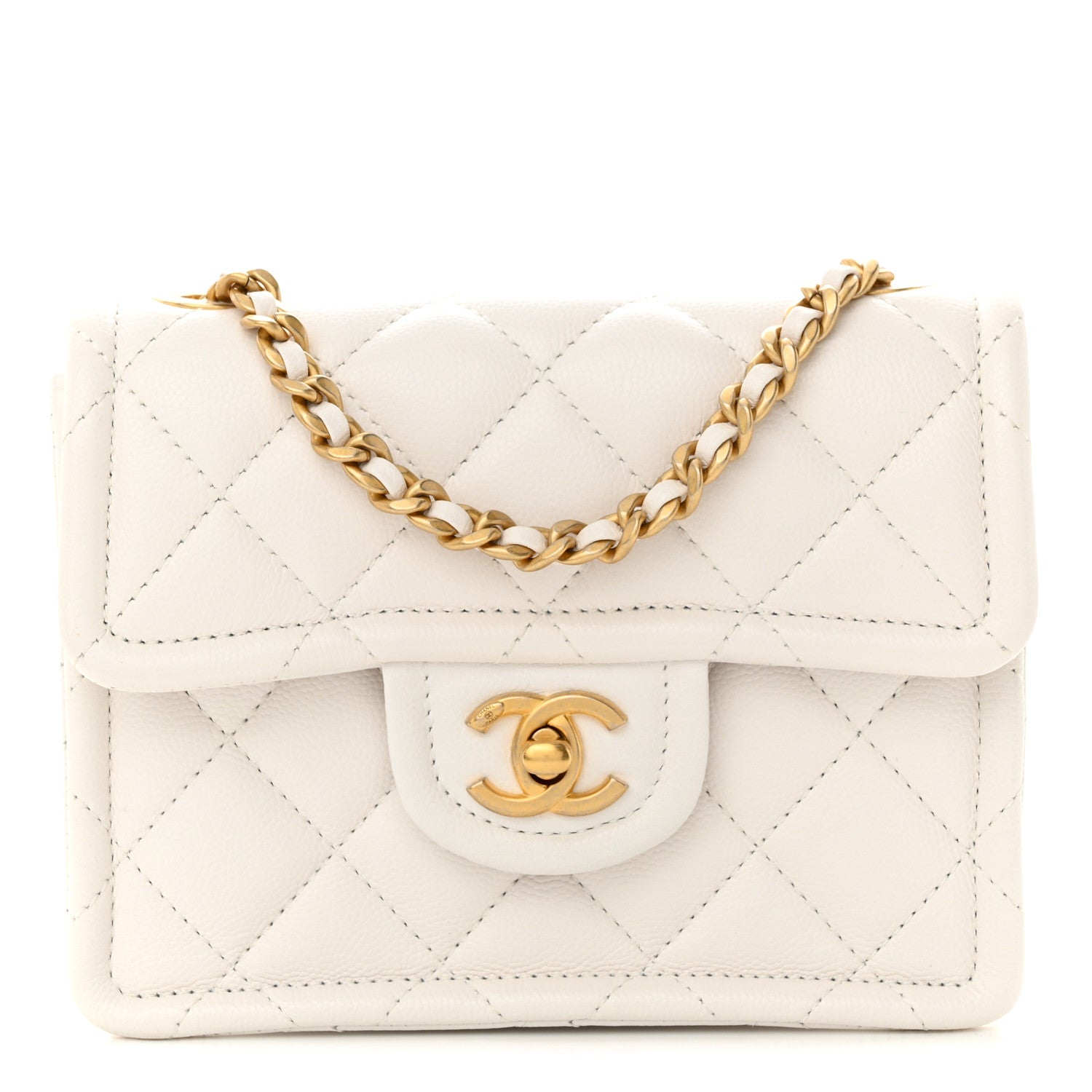 Chanel Caviar Quilted Mini Sweet Classic Flap White 1 of 12