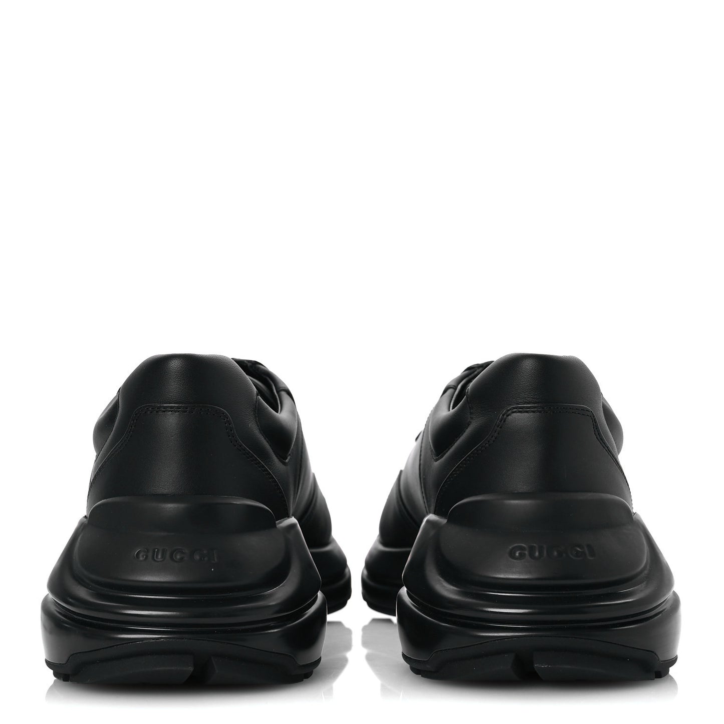 Dali Soft Calfskin Cut Out Interlocking G Mens Rhyton Sneakers 11 Black Ivoire