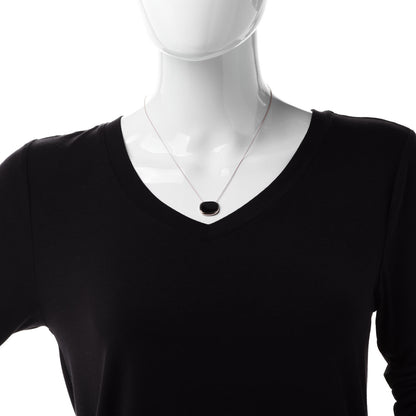 Roberto Coin 18K Rose Gold Black Jade Amphibole Pendant Necklace 2 of 7