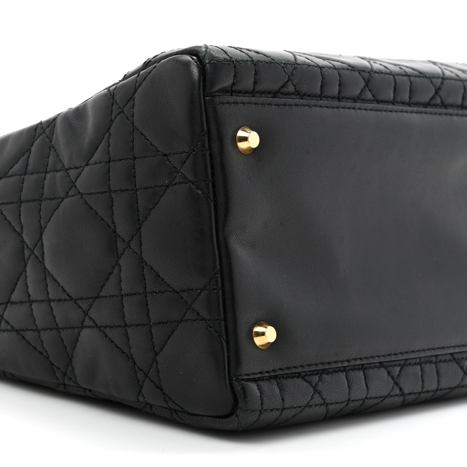 Christian Dior Lambskin Cannage Medium Lady Dior Black 10 of 16