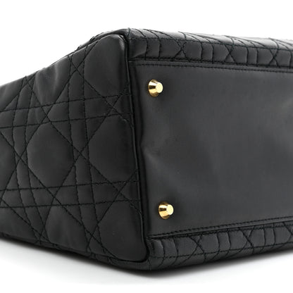 Christian Dior Lambskin Cannage Medium Lady Dior Black 10 of 16
