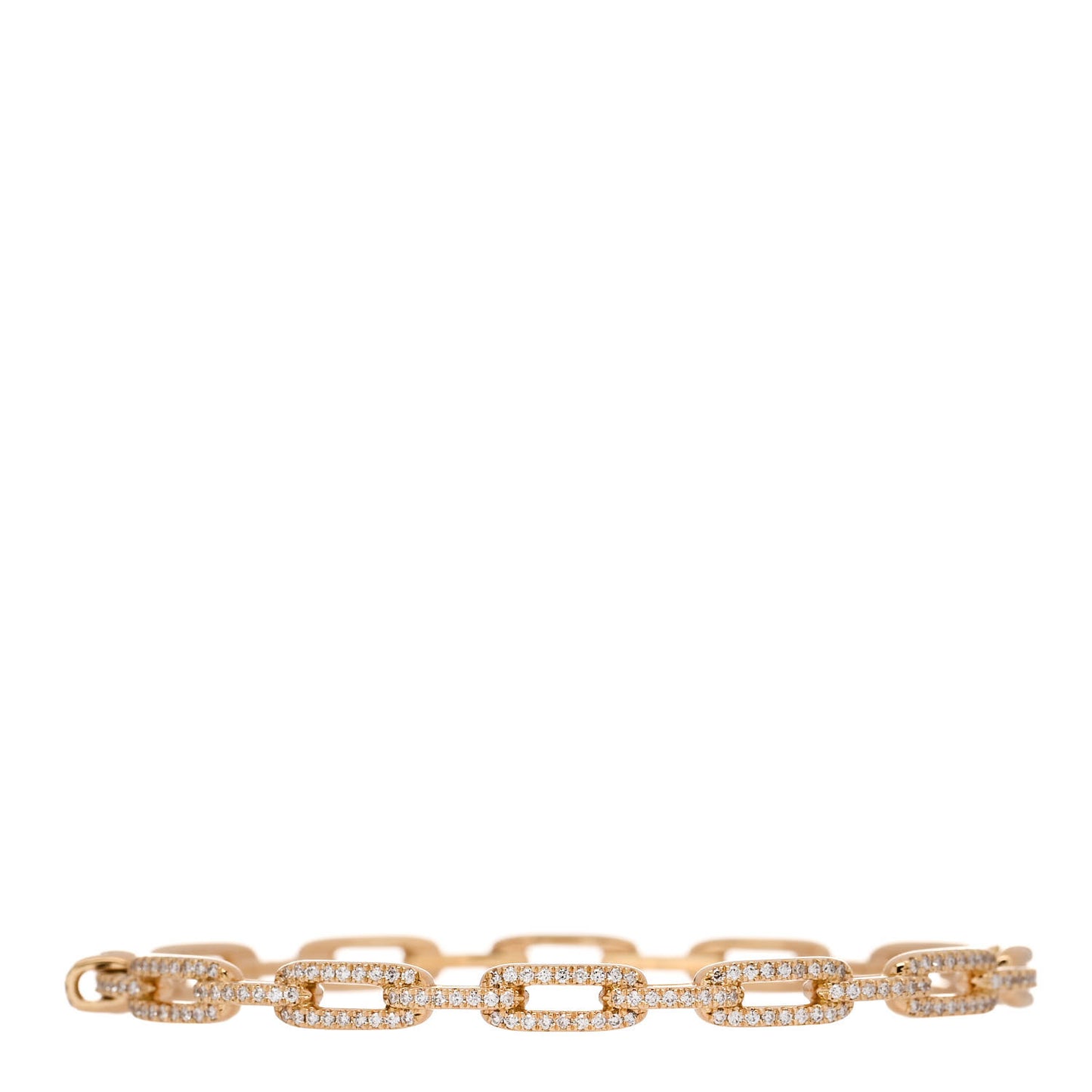 18K Yellow Gold Diamond 4mm Stax Chain Link Bracelet