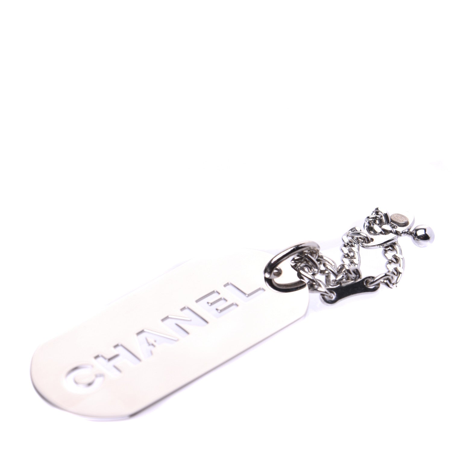 Chanel Dog Tag Key Charm Silver 8 of 12