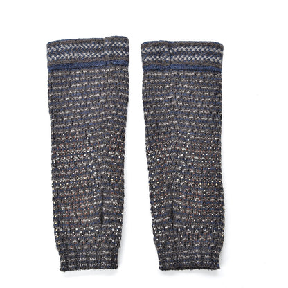 Chanel Wool Linen Crystal CC Fingerless Gloves Multicolor 2 of 5