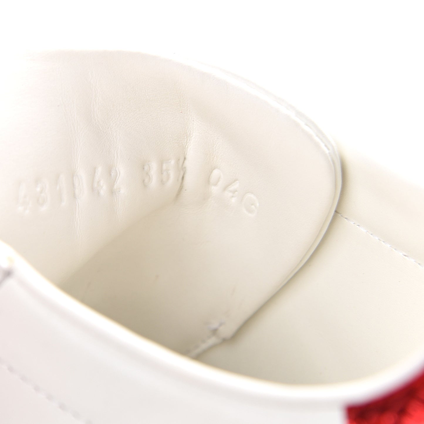 Calfskin Ayers Bee Embroidered Womens Ace Sneakers 35.5 White Green