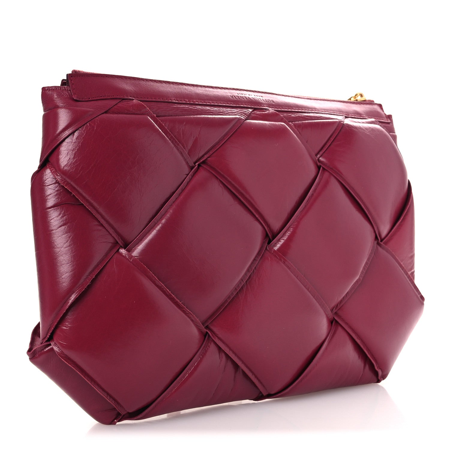 Bottega Veneta Nappa Maxi Intrecciato Padded Clutch Red 3 of 12