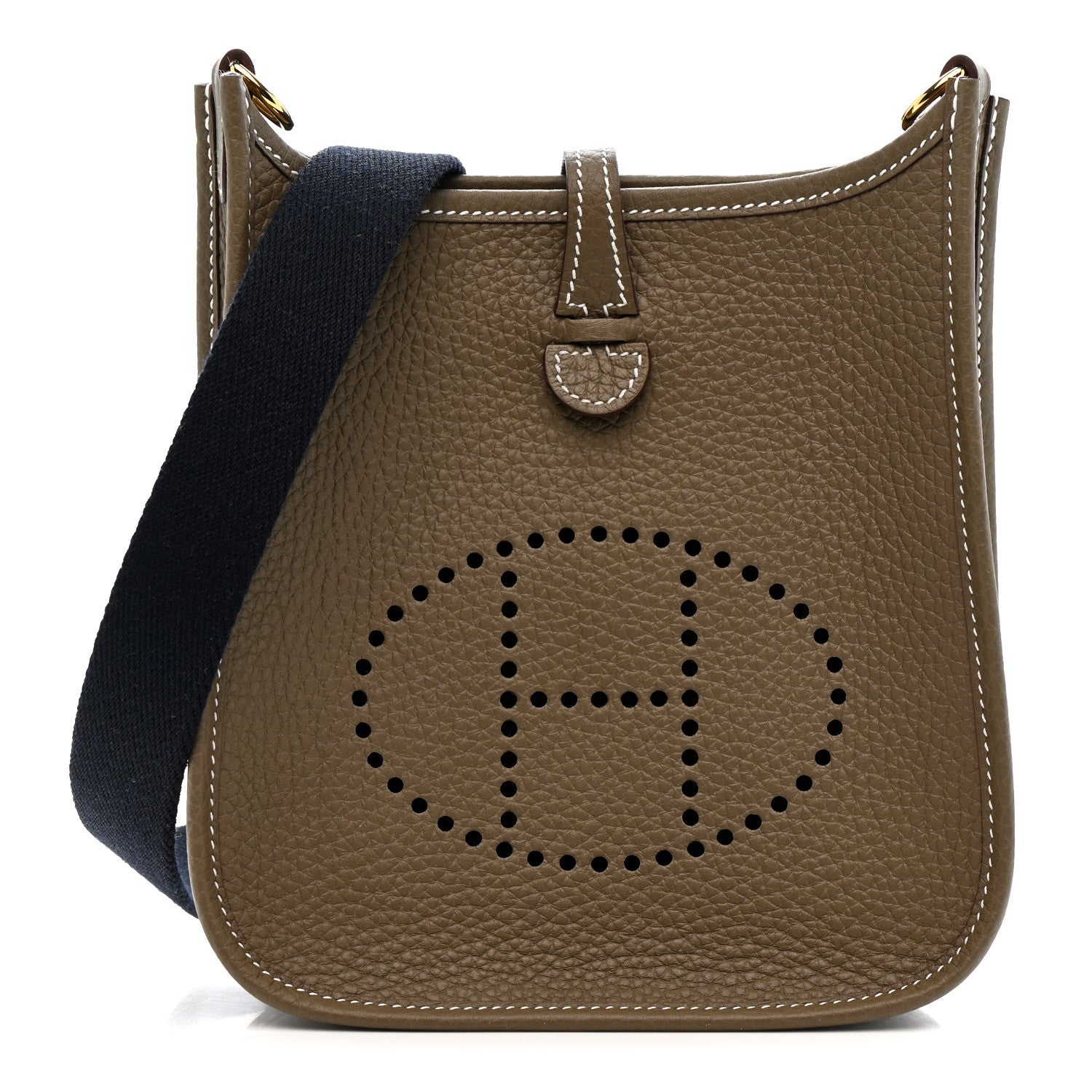 Hermes Taurillon Clemence Amazone Evelyne TPM Etoupe Bleu Indigo 1 of 11