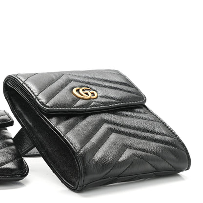 Gucci Calfskin Matelasse GG Marmont 2.0 Multi Belt Bag 85 34 Black 13 of 14