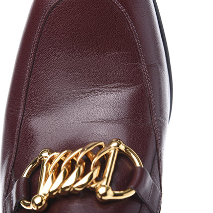 Gucci Goatskin Mens Chain Mid Heel Loafers 8 Burgundy 11 of 11