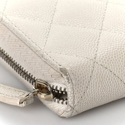 Chanel Caviar Quilted Large Gusset Zip Around Wallet White 20 of 20