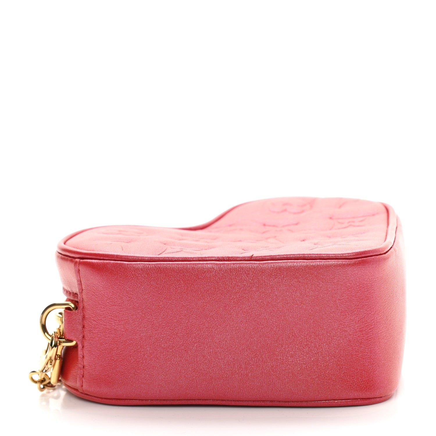 Louis Vuitton Lambskin Embossed Monogram Fall In Love Sac Coeur Heart Chain Bag Lipstick Red 4 of 9