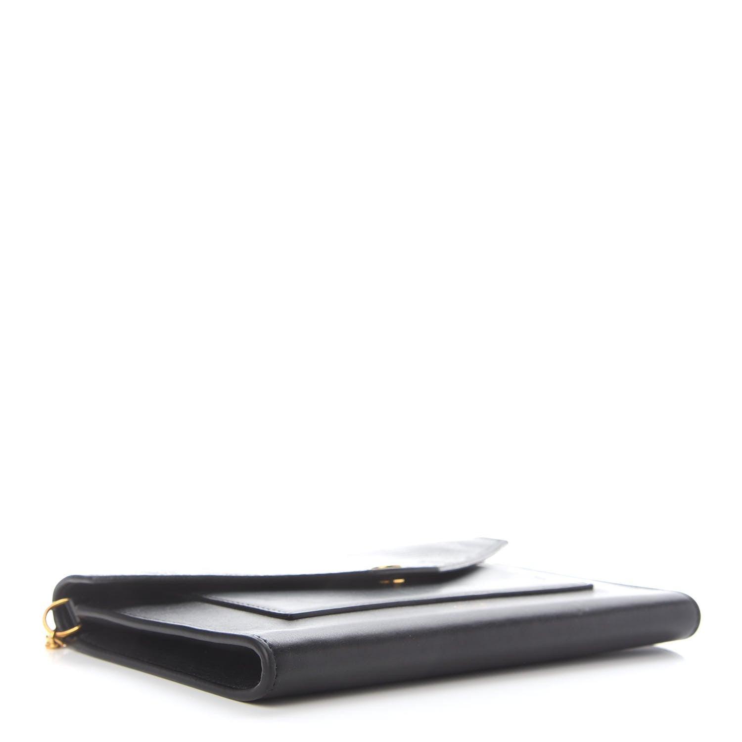 Celine Calfskin Lizard Clutch On A Chain Black 3 of 8