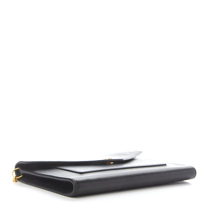 Celine Calfskin Lizard Clutch On A Chain Black 3 of 8