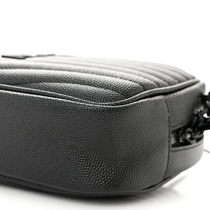 Saint Laurent Grain De Poudre Matelasse Monochrome Monogram Mini Lou Camera Bag Black 10 of 10