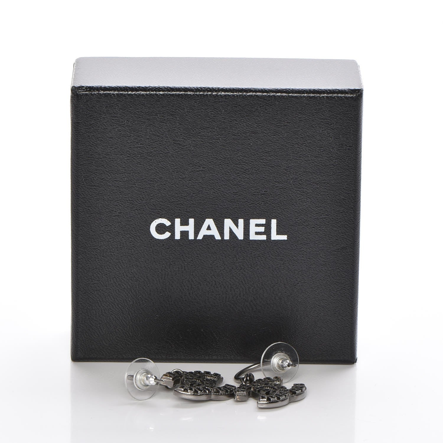 Chanel Crystal CC Drop Earrings Ruthenium 6 of 6