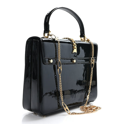 Gucci Mousse Top Patent Mini Sylvie 1969 Top Handle Bag Black 3 of 10