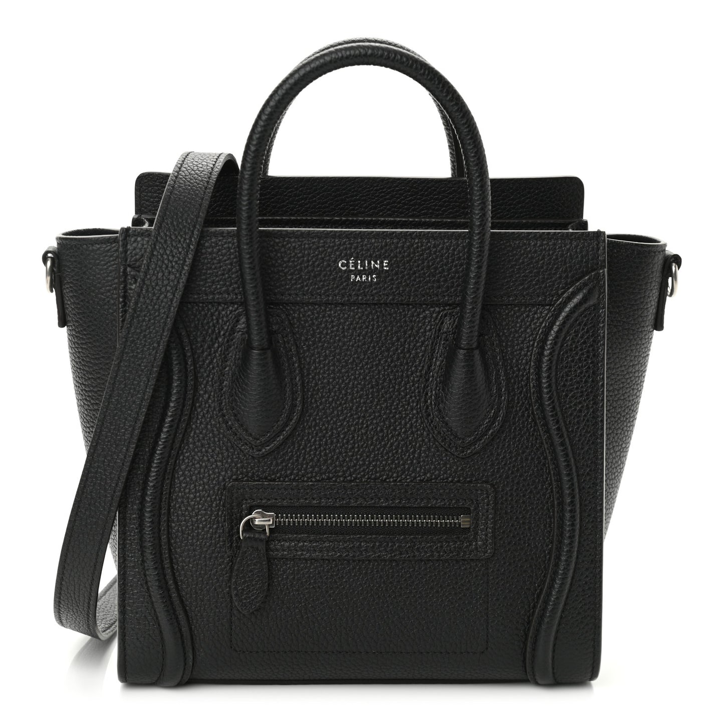 Drummed Calfskin Nano Luggage Black