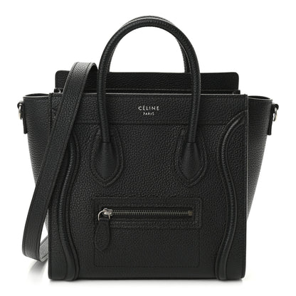 Celine Drummed Calfskin Nano Luggage Black 1 of 10