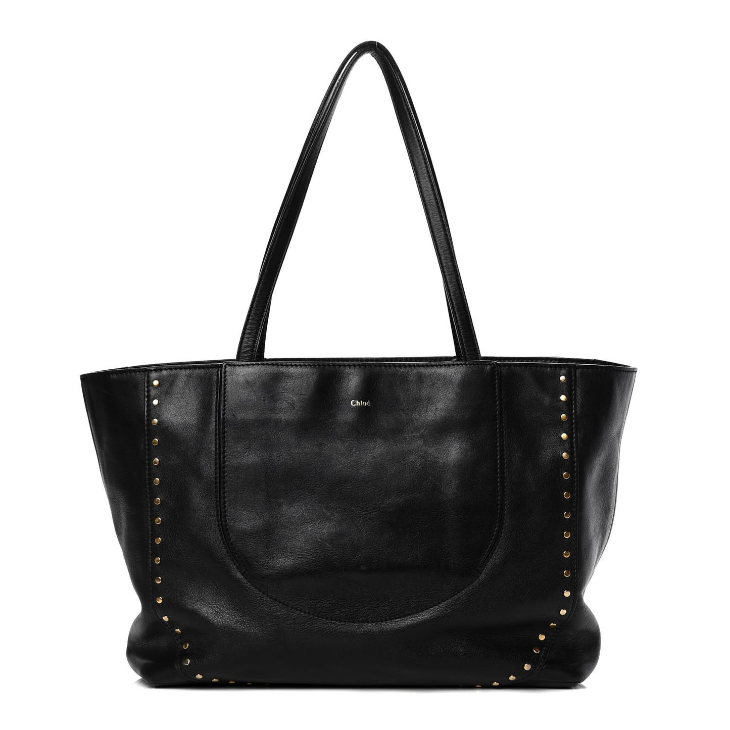 Calfskin Studded Isa Tote Black