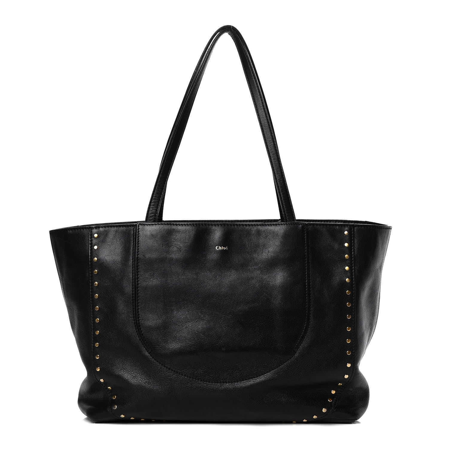 Chloe Calfskin Studded Isa Tote Black 1 of 8