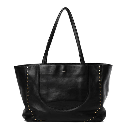 Chloe Calfskin Studded Isa Tote Black 1 of 8