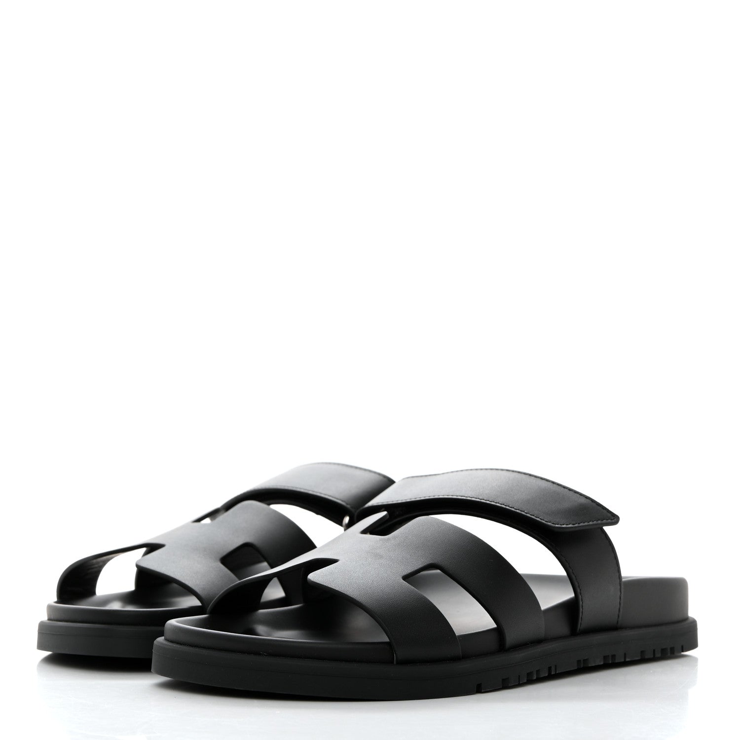 Hermes Calfskin Womens Chypre Sandals 36 Black 3 of 11