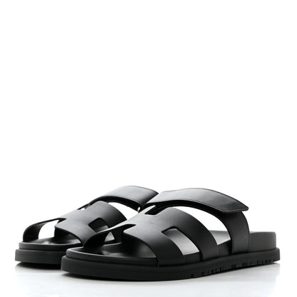 Hermes Calfskin Womens Chypre Sandals 36 Black 3 of 11