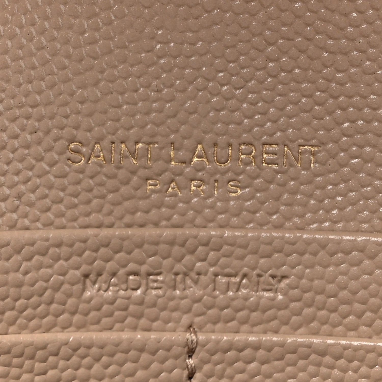Saint Laurent Grain De Poudre Mixed Matelasse Triquilt Monogram Chain Wallet Dark Beige 7 of 14