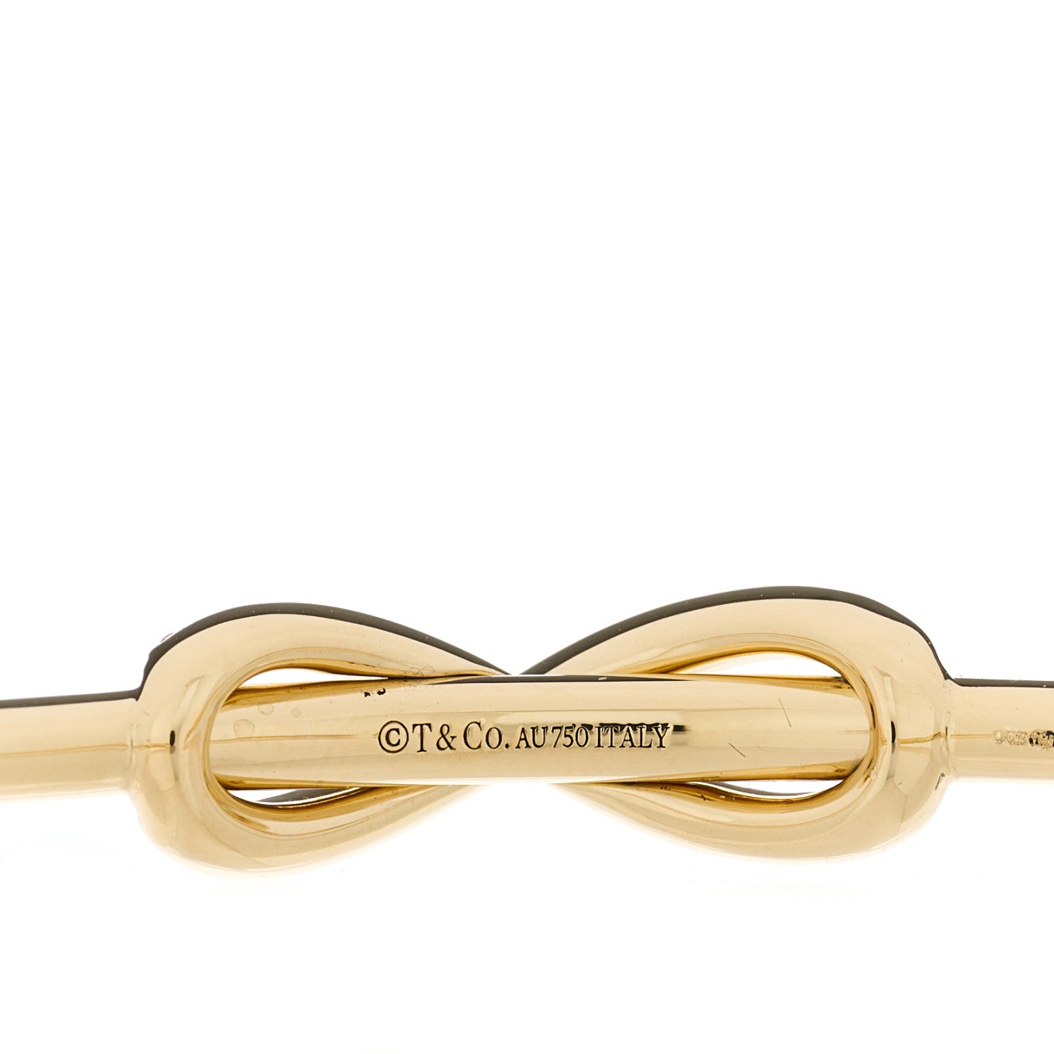 Tiffany 18K Yellow Gold Diamond Infinity Cuff Bracelet 4 of 4